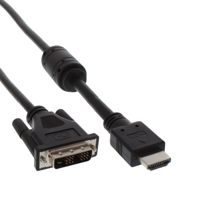 Kurzes Adapterkabel HDMI auf DVI mit Ferritkern 30cm