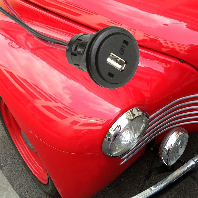 USB-Einbau-Steckdose mit eingebautem Spannungswandler 12V auf 5V