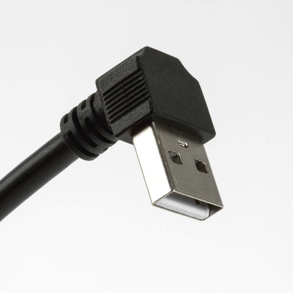 Kurzes USB-Kabel mit abgewinkeltem A-Stecker 90° NACH UNTEN 30cm