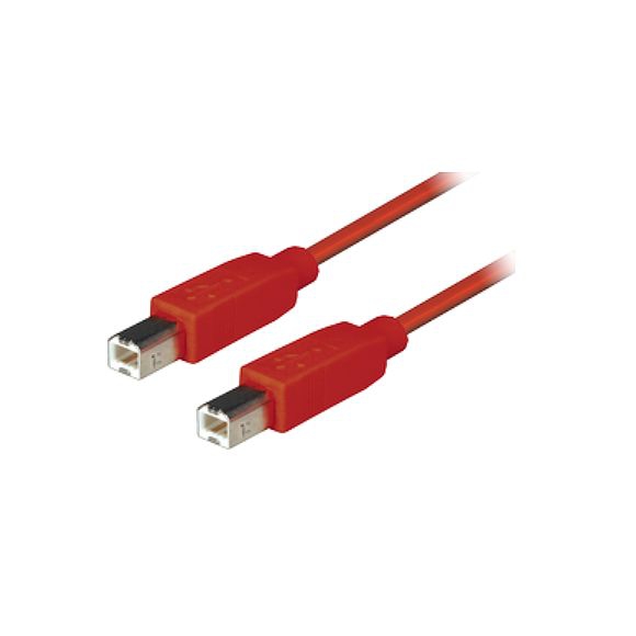 USB 2.0 Spezialkabel mit 2x USB B Stecker ROT 60cm