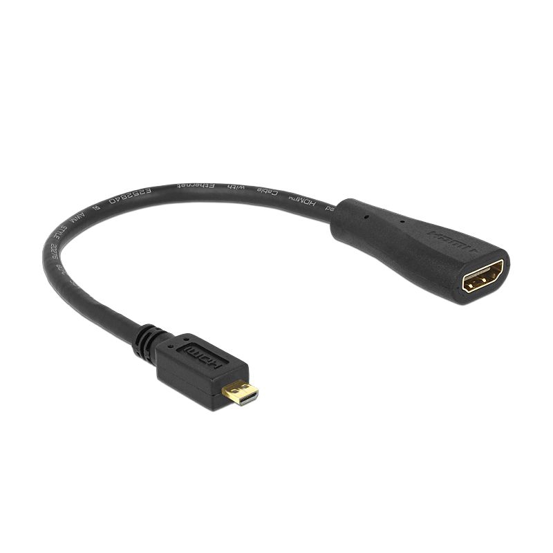 Adapter Micro HDMI (D) Stecker auf HDMI-Buchse (A) 20cm
