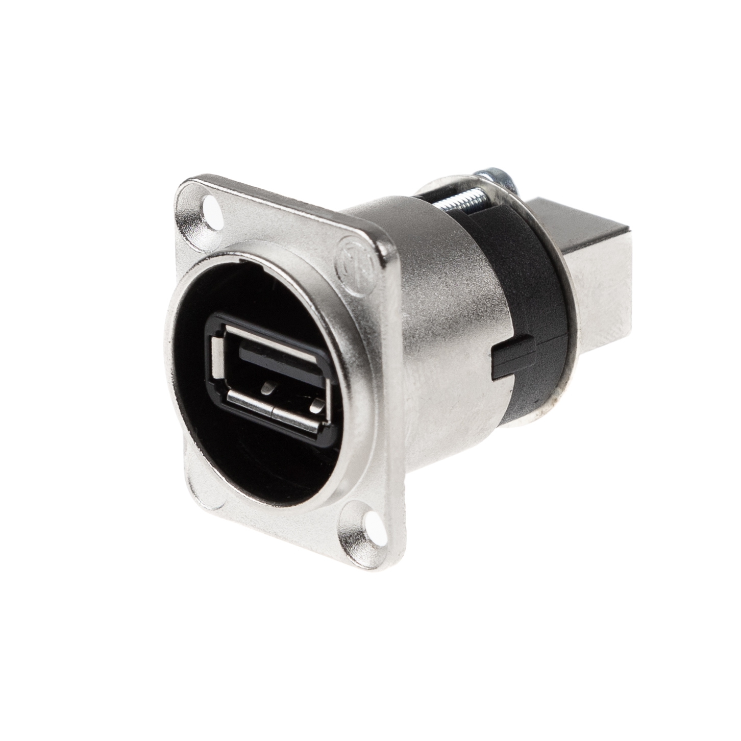 USB 2.0 Einbauadapter NEUTRIK NAUSB-W, D-Gehäuse Metall, silber