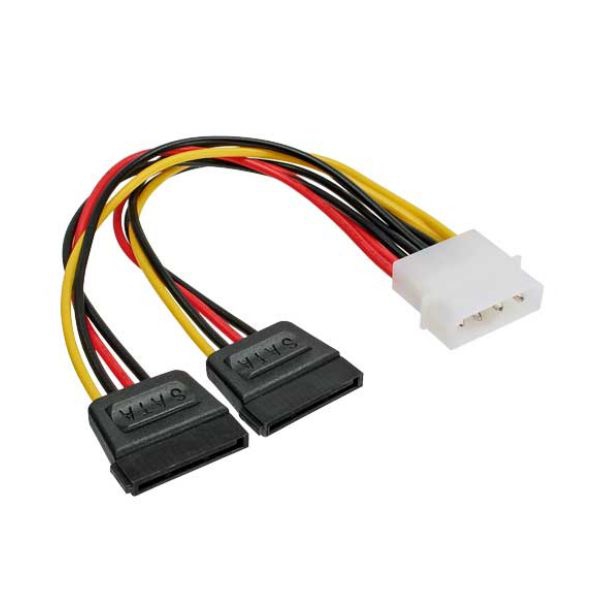 Stromadapterkabel 2x SATA-Power an 5.25-Stecker