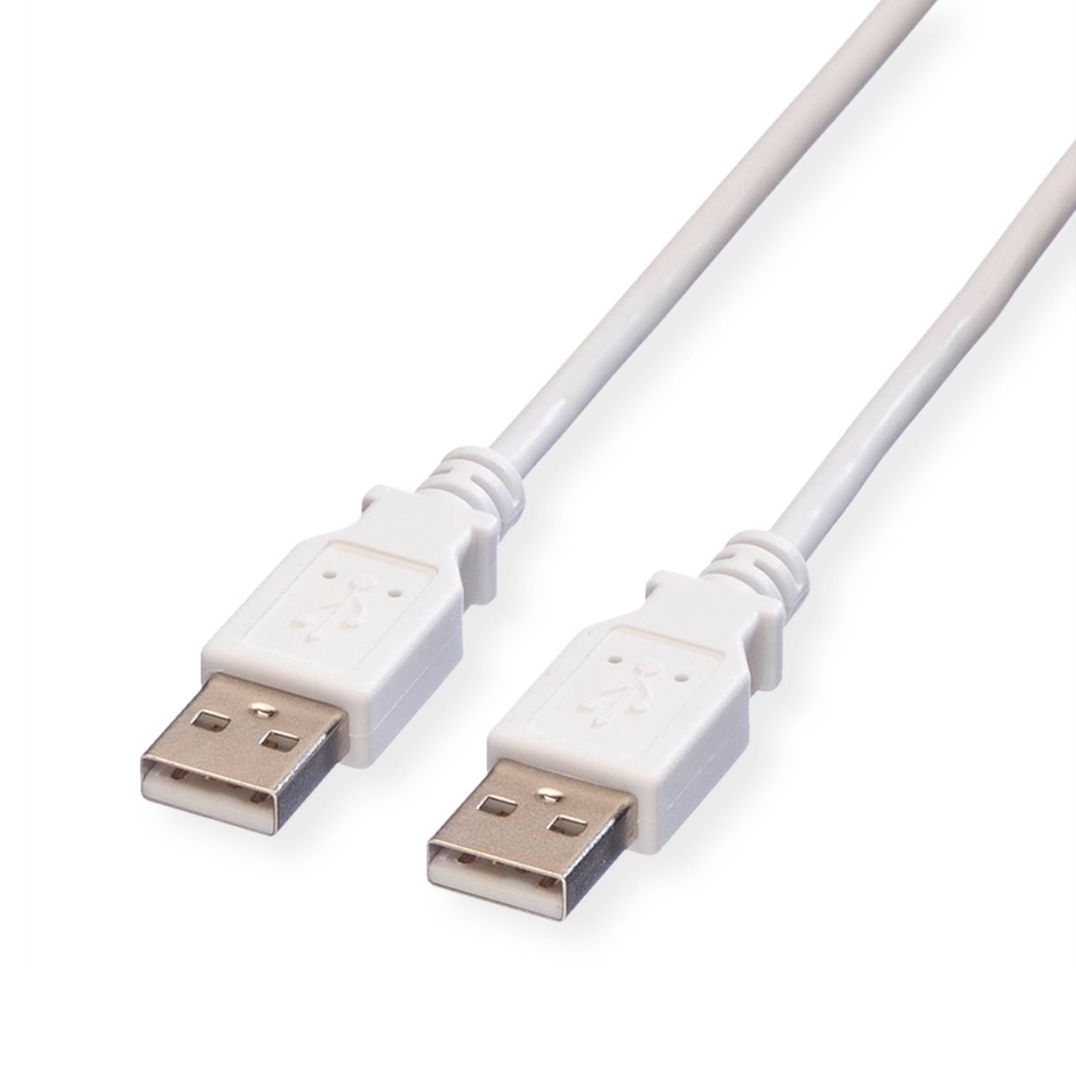 USB 2.0 Spezialkabel mit 2x A Stecker 80cm WEISS
