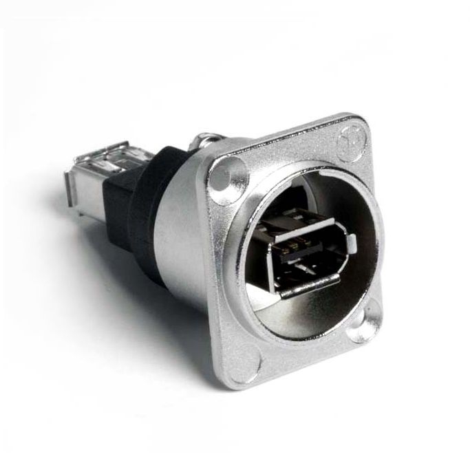 Firewire 400 Montageadapter 6-polig, NEUTRIK NA1394-6, silber-farben