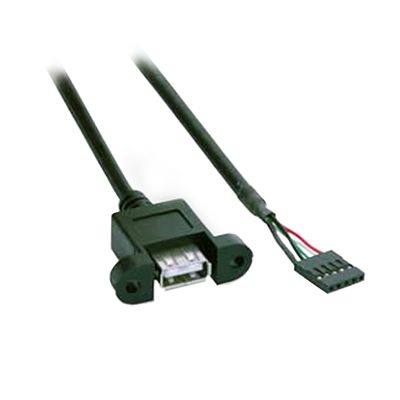 USB-Montagekabel A-Buchse anschraubbar an Boardstecker 20cm (ohne Schrauben)