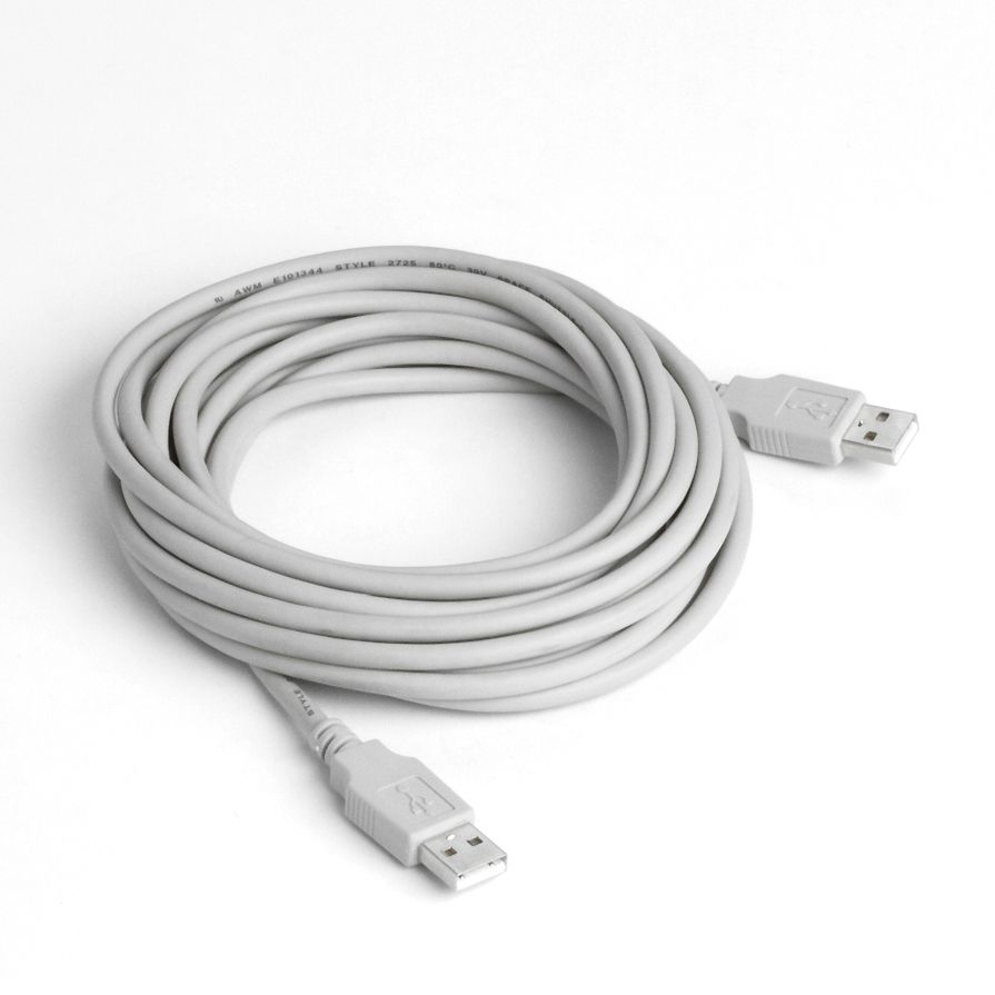 USB 2.0 Spezialkabel mit 2x A Stecker 5m GRAU