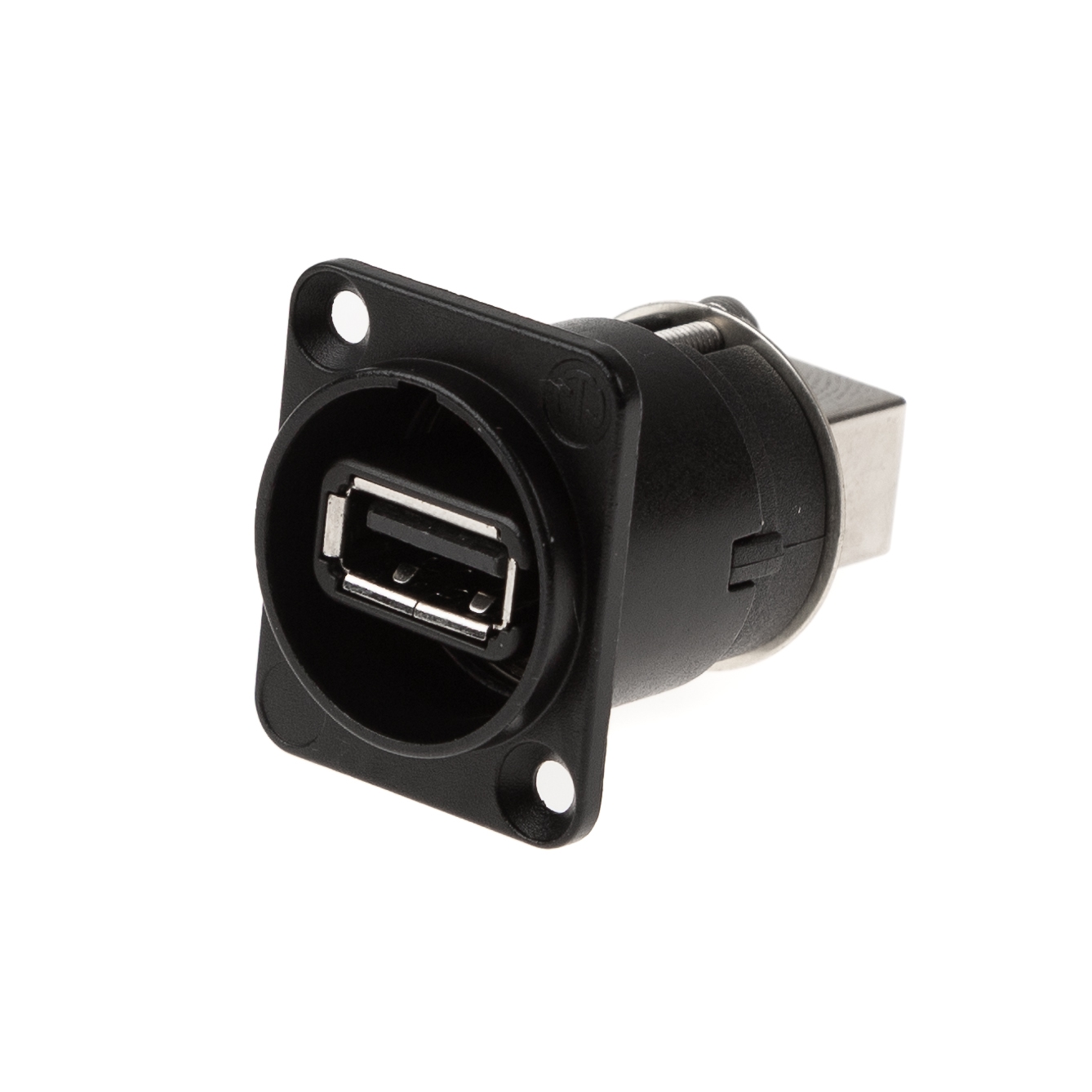 USB 2.0 Einbauadapter NEUTRIK Typ NAUSB-W-B, D-Gehäuse Metall, schwarz