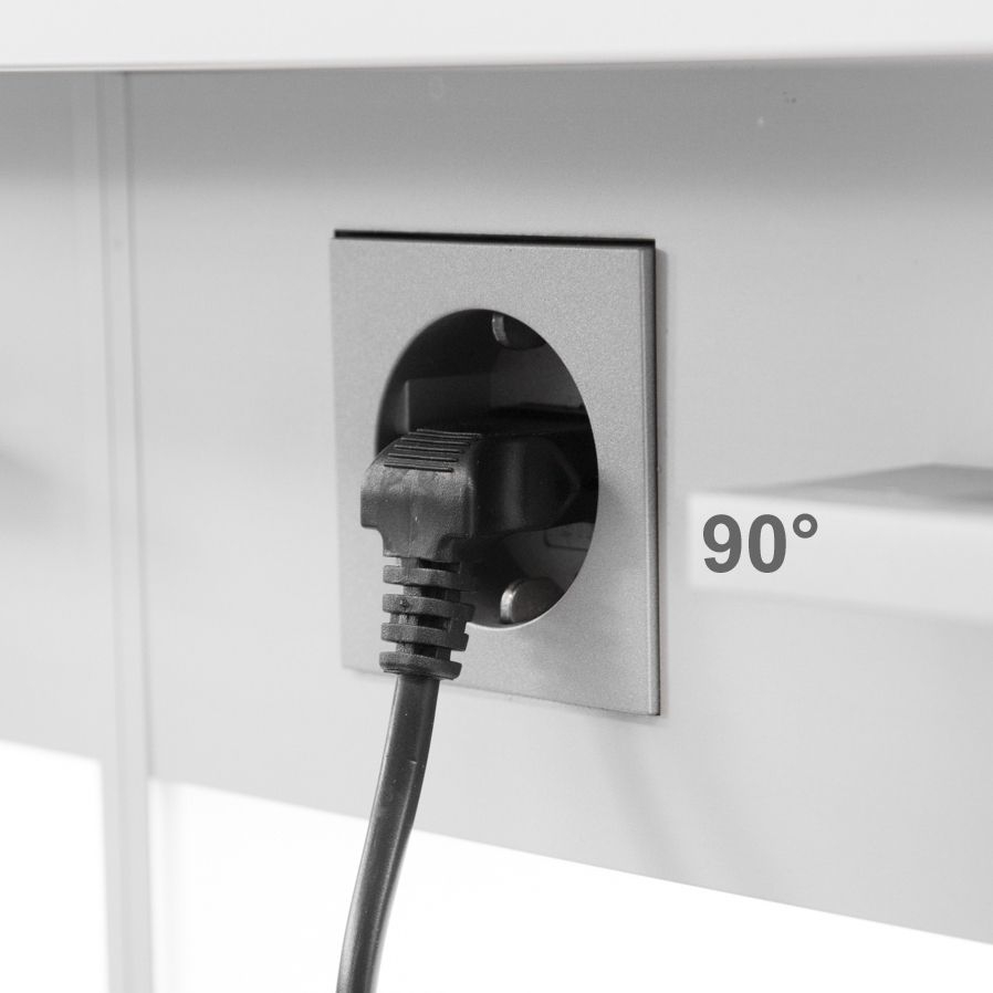 2-pol. Stromkabel mit EURO-8-Stecker BEIDSEITIG GEWINKELT 5m