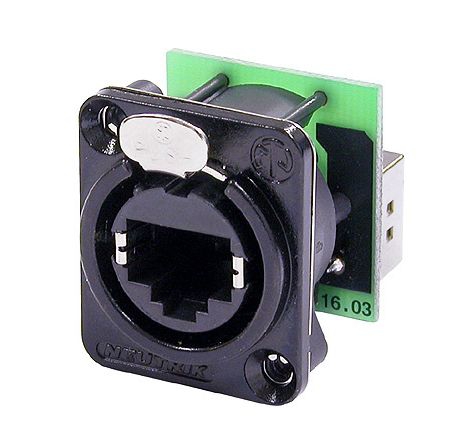 RJ-45 Montageadapter weiblich-weiblich schwarz NEUTRIK