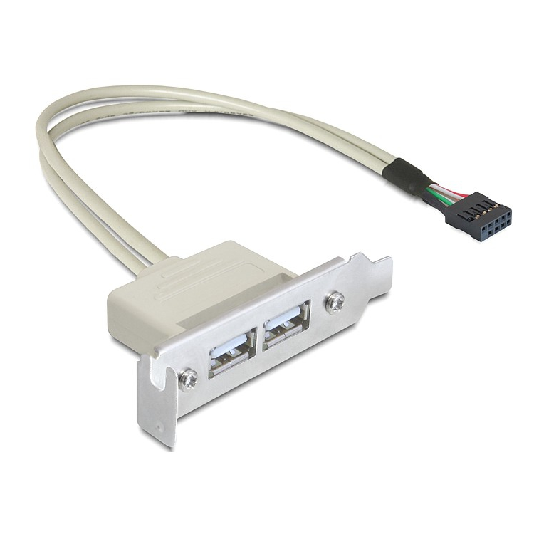 USB 2.0 Slotblech LOW PROFILE, 50cm