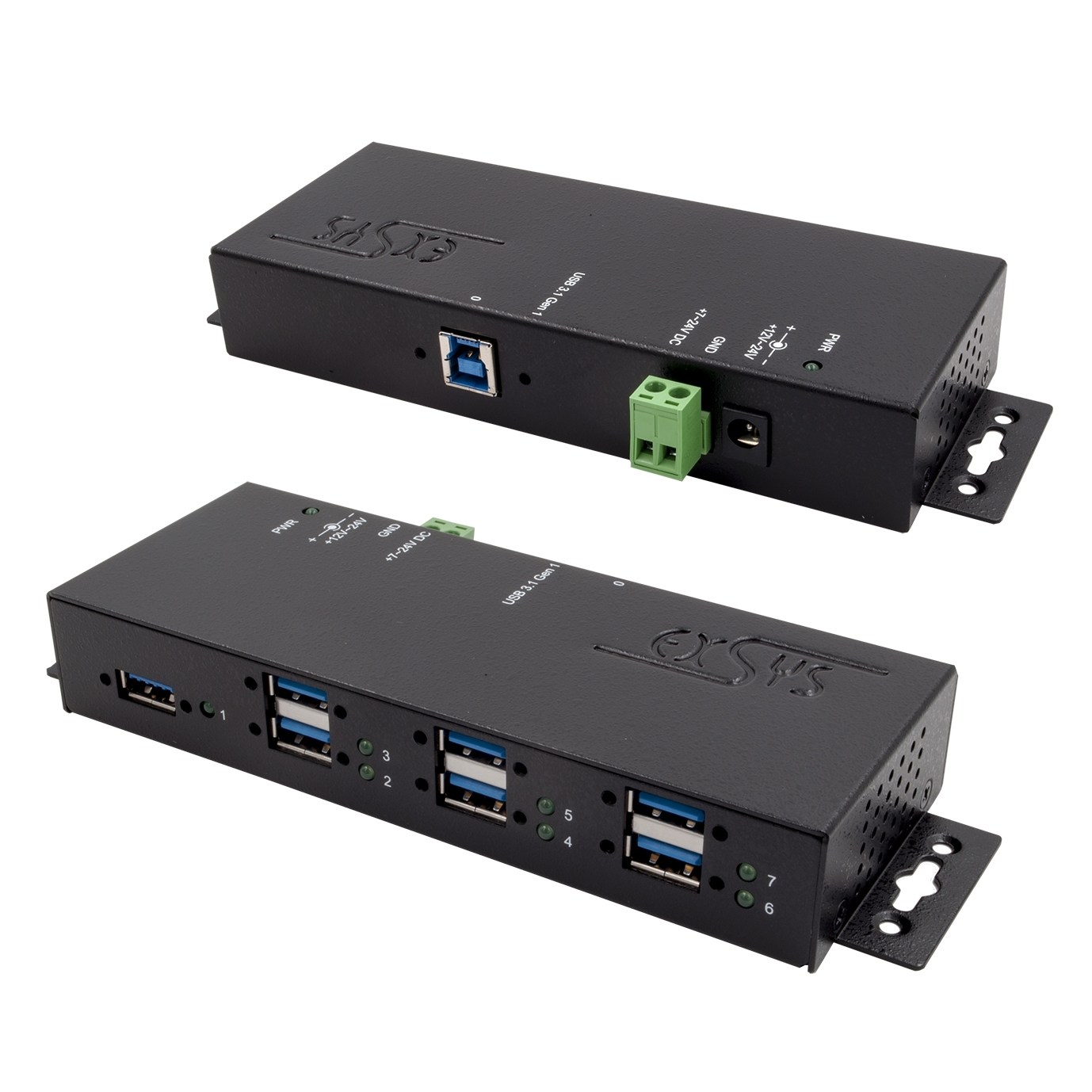 7 Port USB 3.2 Gen 1 Metall HUB mit 1.5A Ladestrom
