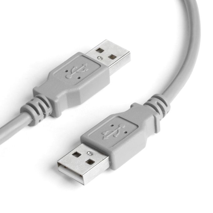 USB 2.0 Spezialkabel mit 2x A Stecker 150cm GRAU