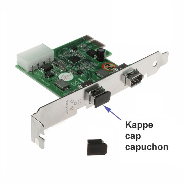 Staubschutzkappen für Firewire 6-pol Buchse, VPE mit 50 Stück