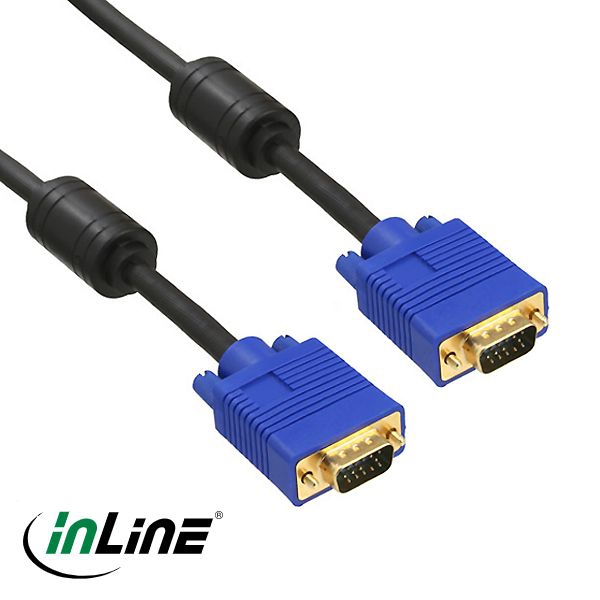 S-VGA Monitorkabel PREMIUM+ 2 Ferritkerne 30cm schwarz (PC-99)