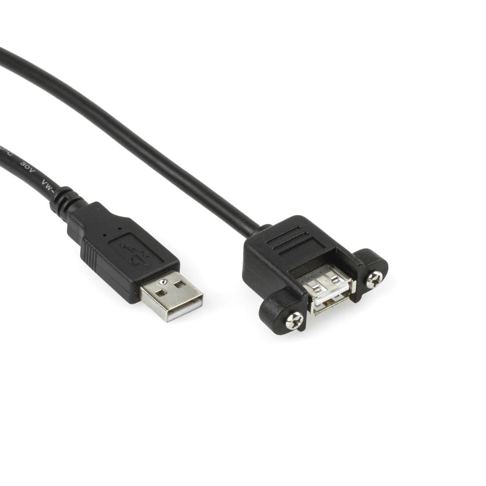 USB 2.0 Montagekabel A-Buchse mit 2 Schrauben an A-Stecker 5m