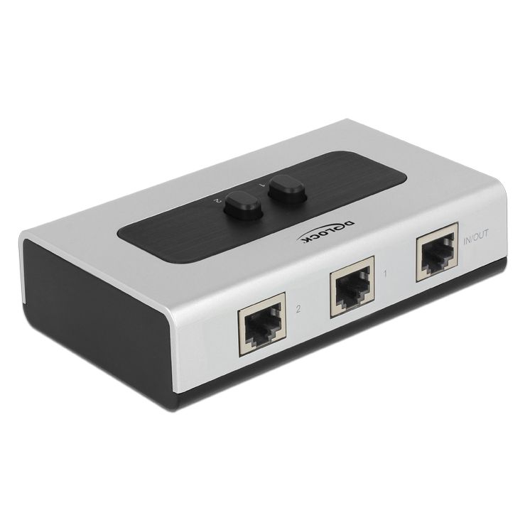 DataSwitch RJ45 Umschalter AB Cat.5e Gigabit Netzwerk DSL ISDN
