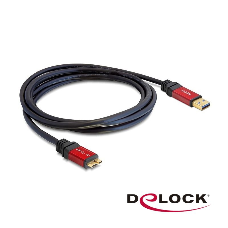 USB 3.0 Kabel A an MICRO B PREMIUM Qualität mit Metallsteckern 2m