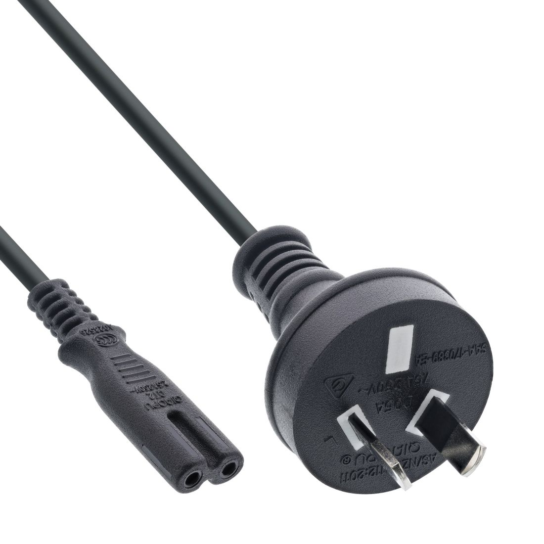 Stromkabel für AUSTRALIEN mit 2-poligem Euro-8-Stecker 180cm