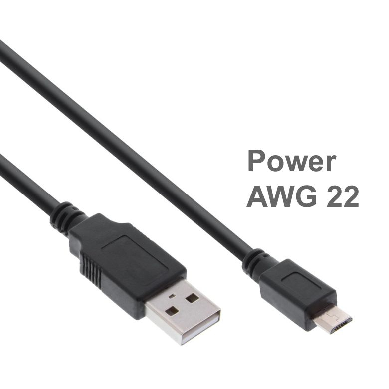 MICRO USB 2.0 Kabel PREMIUM+ mit verstärkten Poweradern AWG22 30cm