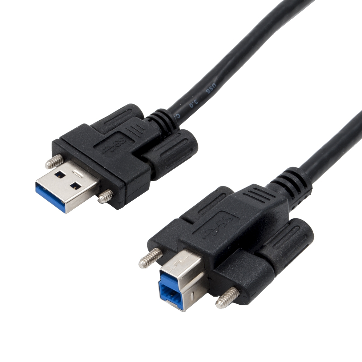 USB 3.0 Kabel AB beidseitig mit Schrauben, EXSYS EX-K1572V, 2m
