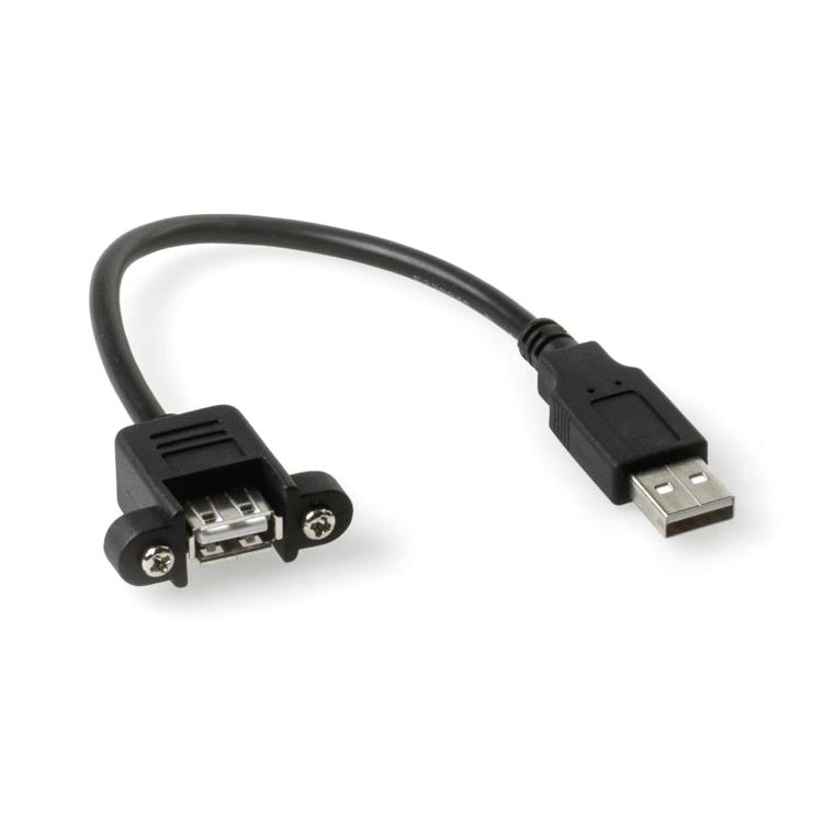 USB 2.0 Montagekabel A-Buchse mit 2 Schrauben an A-Stecker 20cm