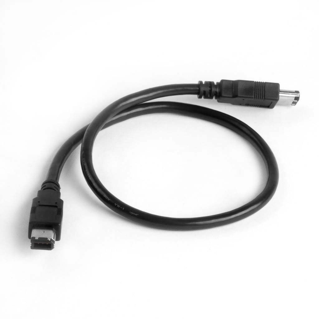 Kurzes Firewire 400 Kabel 6-polig auf 6-polig 50cm IEEE1394a schwarz