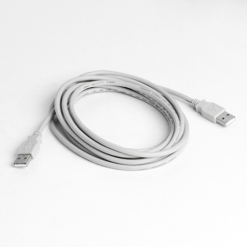 USB 2.0 Spezialkabel mit 2x A Stecker 3m GRAU