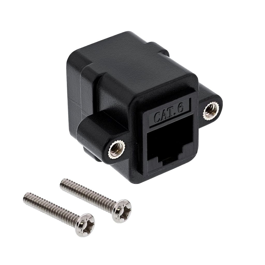RJ45-Montageadapter Cat.6 mit 2x RJ45 weiblich für Netzwerk u.a.