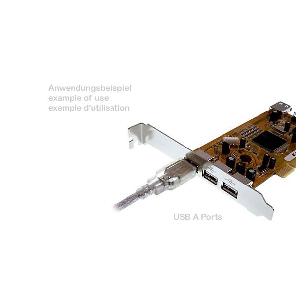 Kurzes USB-Kabel PREMIUM-QUALITÄT USB 2.0  A-auf-B silber-transparent 30cm