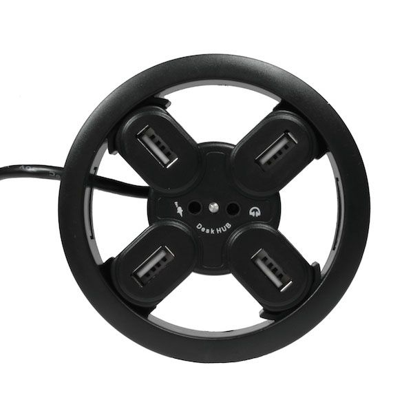 USB-Einbau-HUB 4 Ports + 2x Klinke 80mm-Bohrung - SONDERANGEBOT