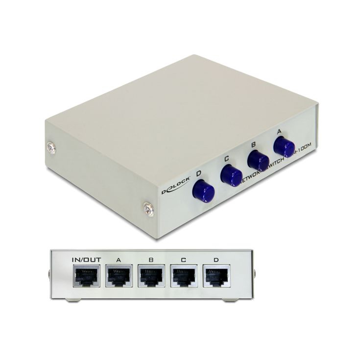 DataSwitch RJ-45 Umschalter A/B/C/D DSL ISDN ETHERNET