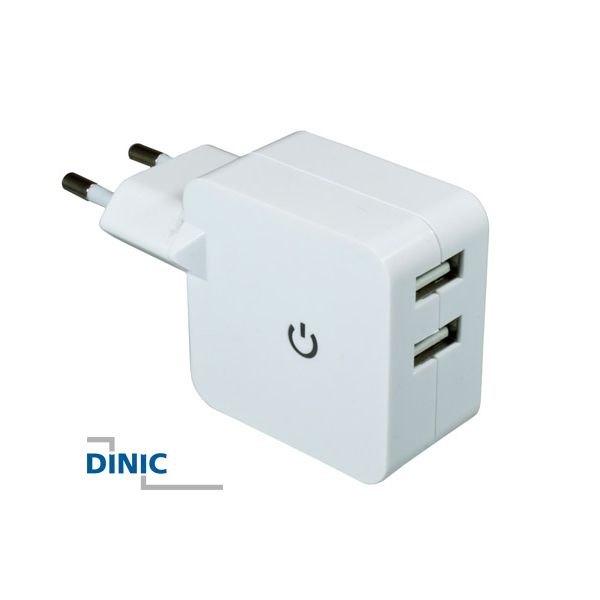 Steckernetzteil mit 2x USB-A-Port 5V 2400mA weiss