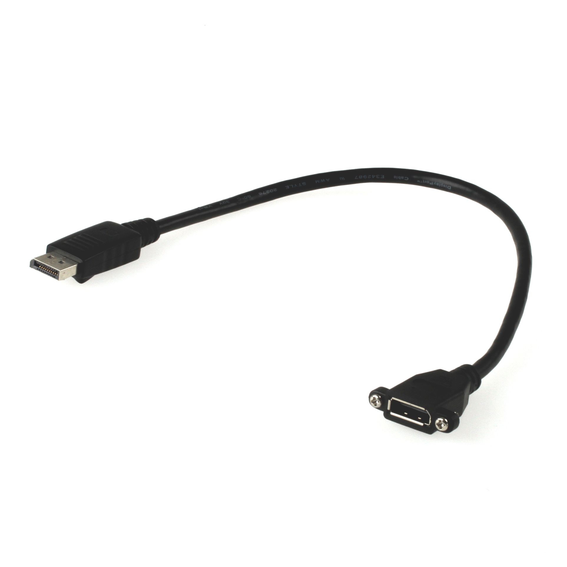 DisplayPort Montagekabel, DP Buchse anschraubbar an DP Stecker, 40cm