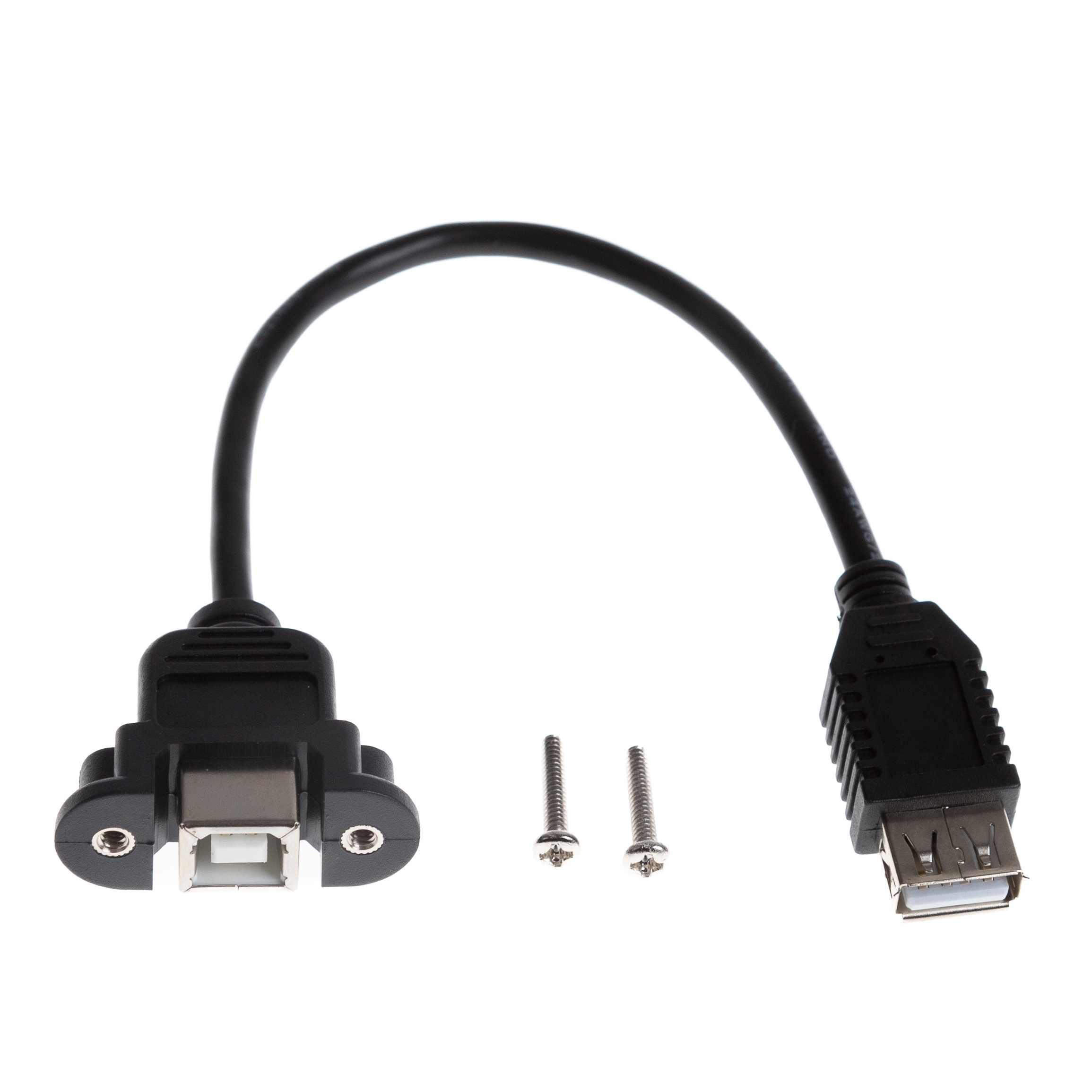 USB 2.0 Panel Montagekabel B-Buchse anschraubbar an A-Buchse, 20cm