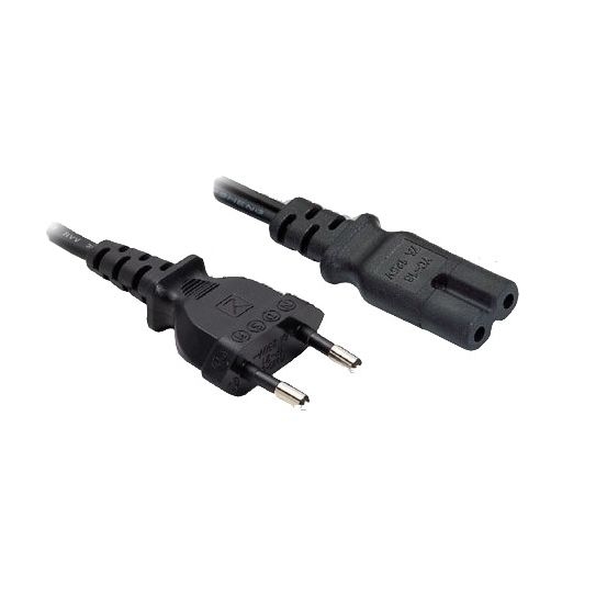 2-pol. Stromkabel mit EURO-8-Stecker EXTRA KURZ 20cm