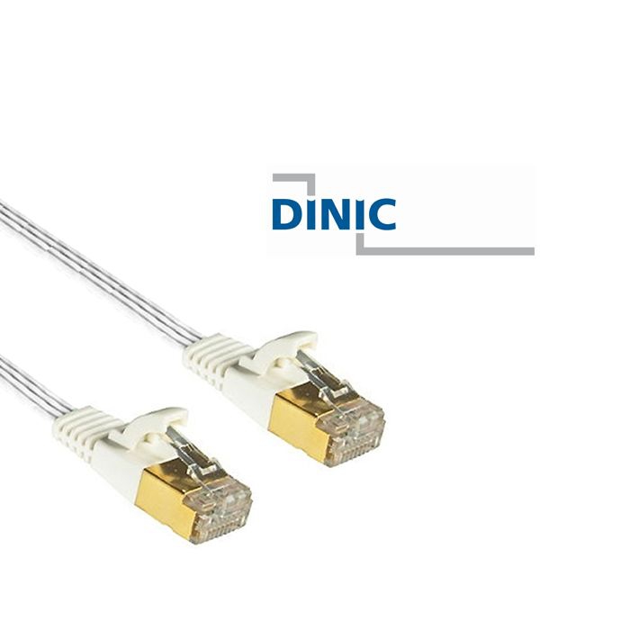 Cat.6 SLIM-Patchkabel Flachkabel weiss, PIMF, 1m