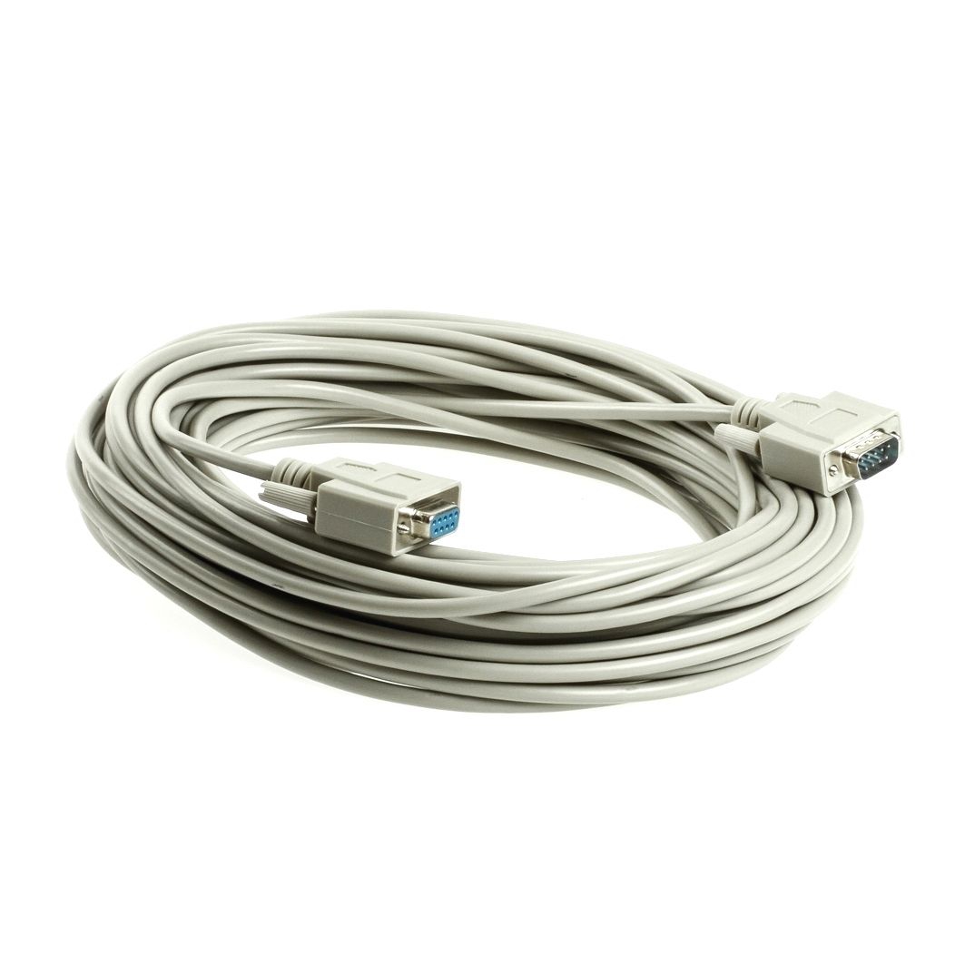 Serielles Kabel DSub-9-Stecker an DSub-9-Buchse, 20m, z.B. für RS232