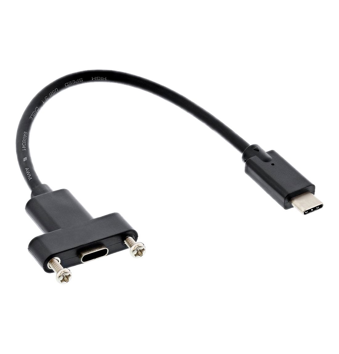 USB Type-C™ Panel Montagekabel Buchse-Stecker, 20cm