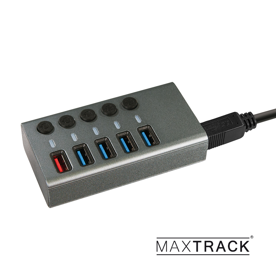 USB 3.0 HUB mit 5 Ports Metall-Gehäuse inkl. Netzteil