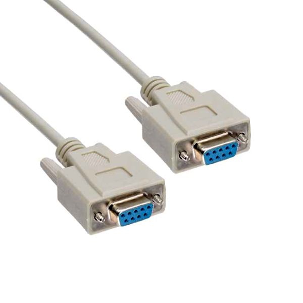 NULL-Modem-Kabel  2x DSub-9 weiblich Cross-Over-Belegung 2m
