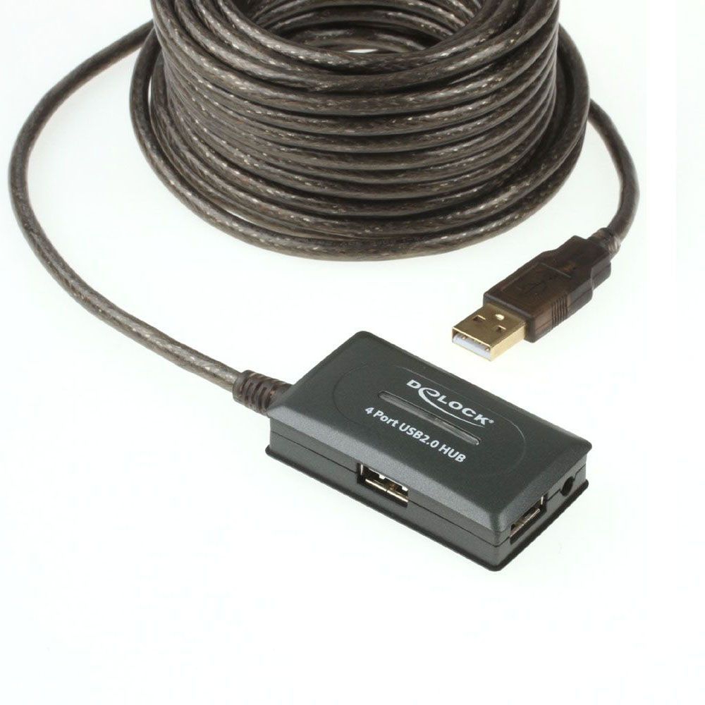 Aktive 10m USB 2.0 Verlängerung mit 4-Port USB-HUB