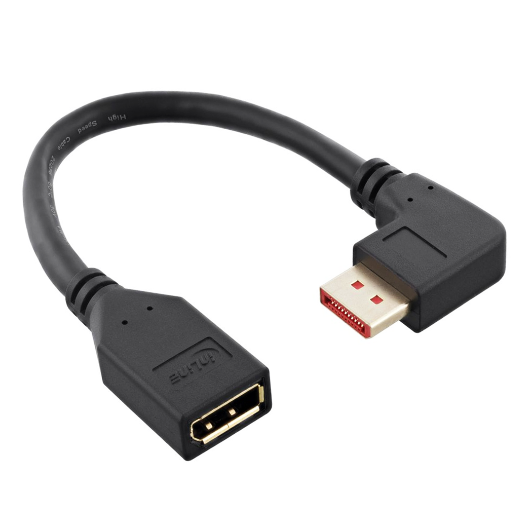 DisplayPort™ Verlängerung, 90° NACH RECHTS abgewinkelter Stecker, 8K4K, 15cm
